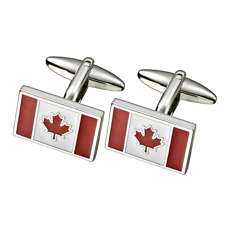 Canada Flag Souvenir Steel Cufflinks - Click Image to Close